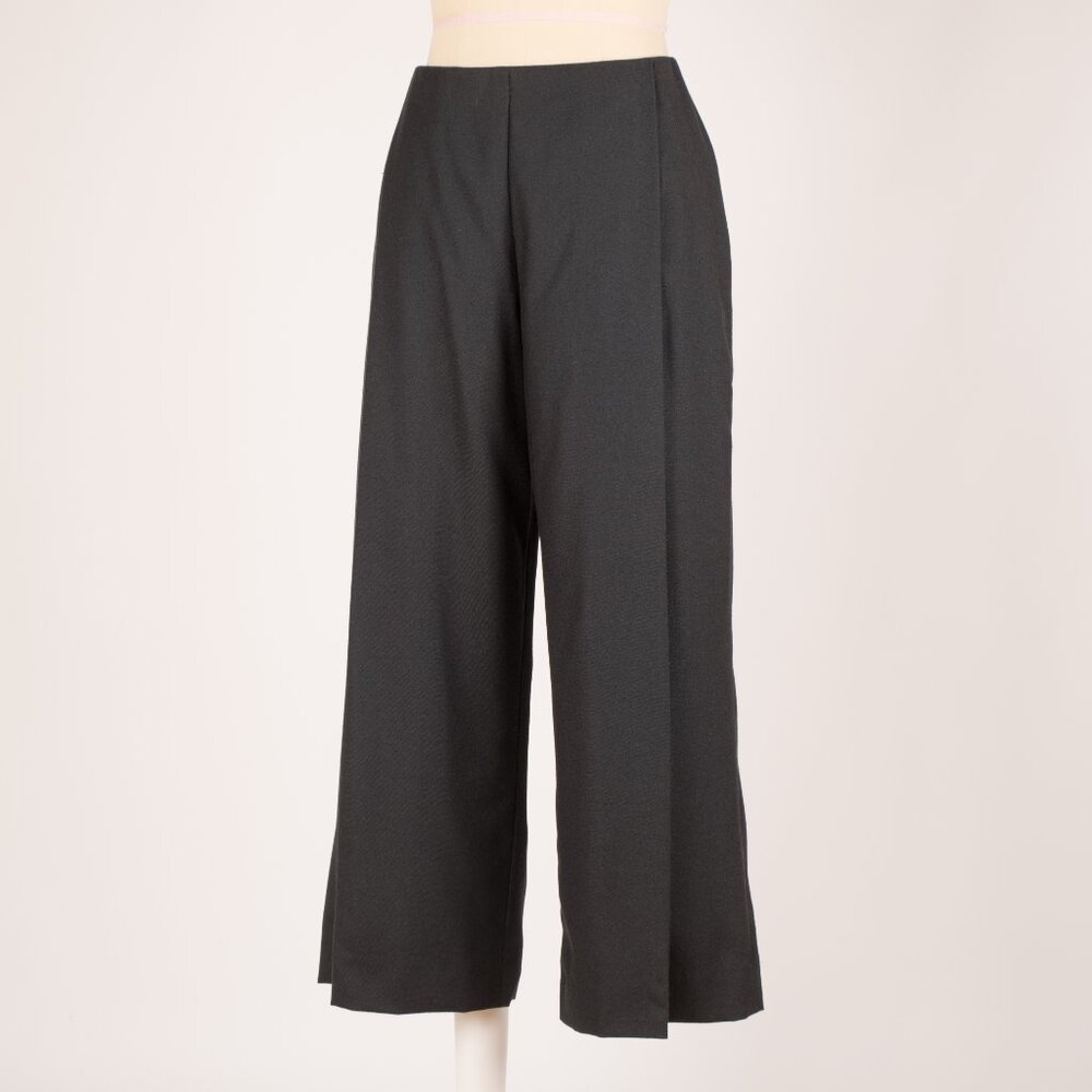 TSE New York Black Super Light Cashmere Cropped Wide Leg Pants Size US 4